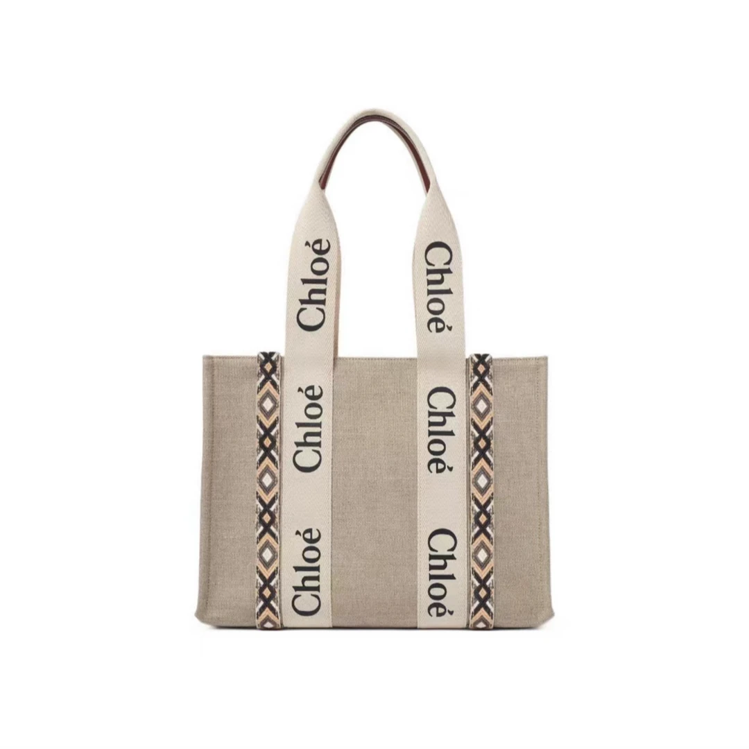 99新 Chloe/蔻依 克洛伊 WOODY中号托特包