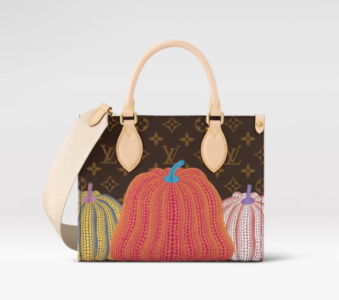 99新 LouisVuitton/路易威登 老花小号草间弥生联名款onthego