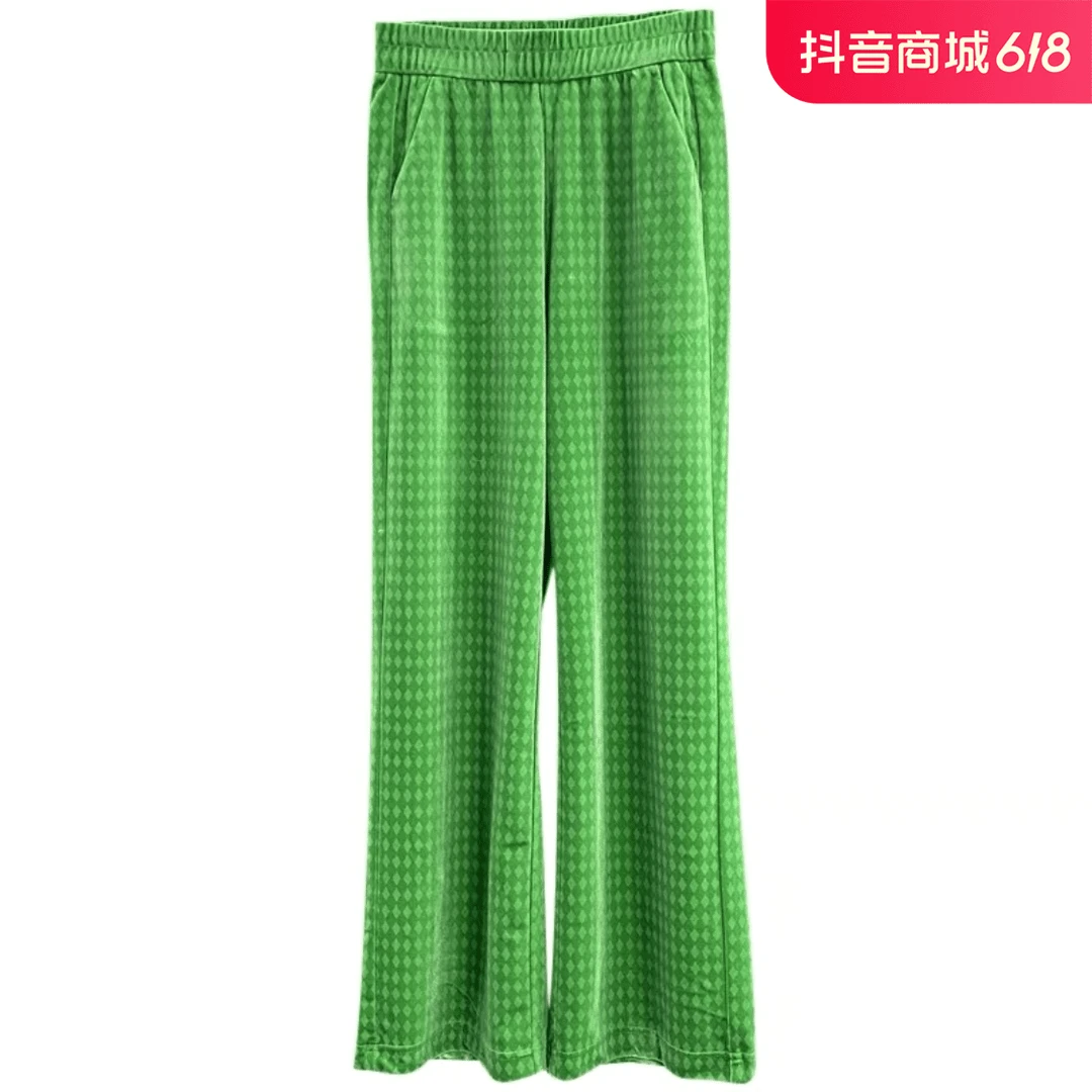 1075垂感直筒裤时尚休闲百搭宽松运动针织纯色垂感春秋直筒裤