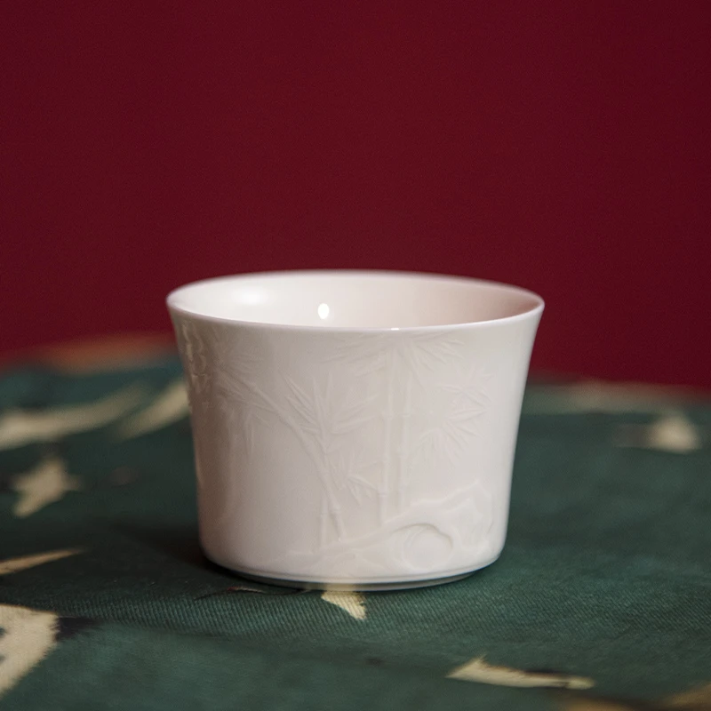 【中秋福利】大宋定瓷微瑕竹艺白釉茶杯茗品杯功夫茶具