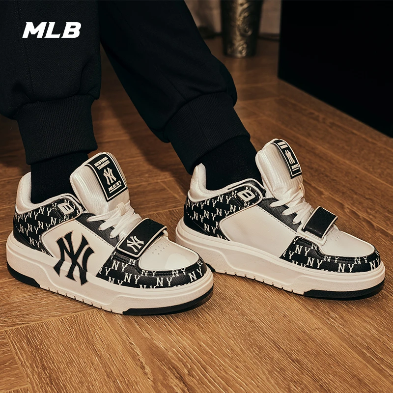 MLB学长鞋男鞋女鞋中帮板鞋新款运动鞋老花系列休闲鞋3ASXLM13N