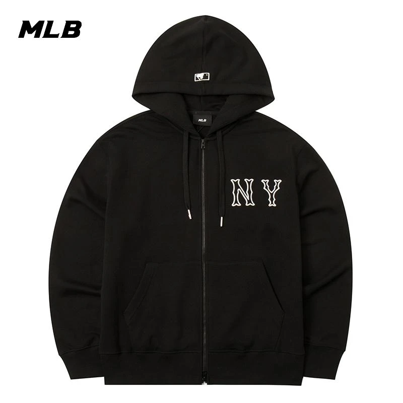 MLB外套男装女装百搭夏季新款运动休闲上衣黑色针织夹克3ATRB3044