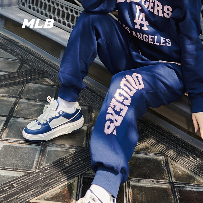 MLB情侣春季新款卫裤简约舒适针织长裤休闲运动束腿裤3APTV0134