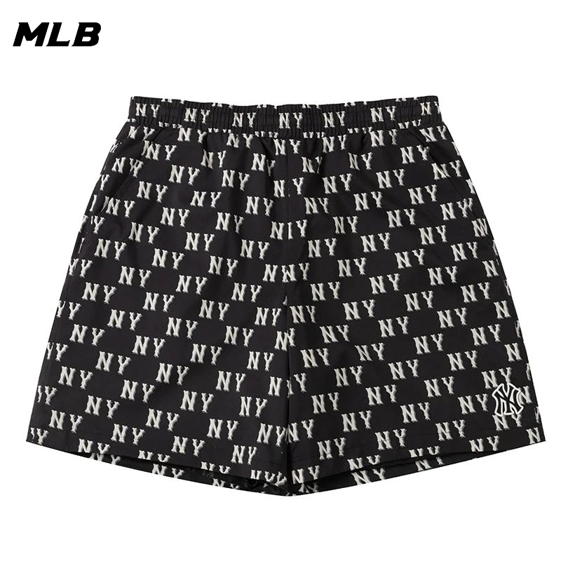 MLB男女情侣老花短裤春夏季新款满印logo休闲运动裤子潮3ASMM0343
