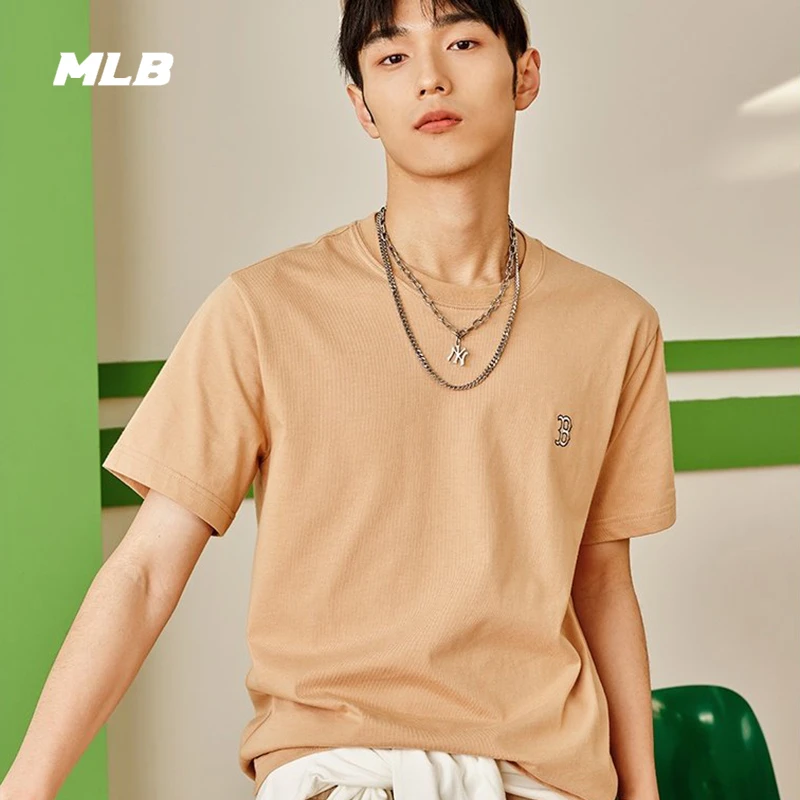 MLB情侣T恤衫运动服跑步训练透气情侣短袖宽松休闲上衣 3ATSB1133