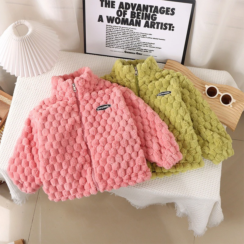 男女外套秋季儿童上衣秋冬毛绒休闲宝宝拉链保暖休闲时尚加绒衣