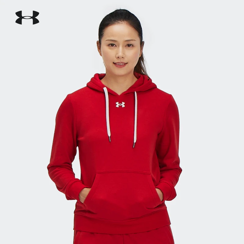 安德玛女士卫衣套头连帽秋季新款运动服上衣健身跑步休闲时尚保暖