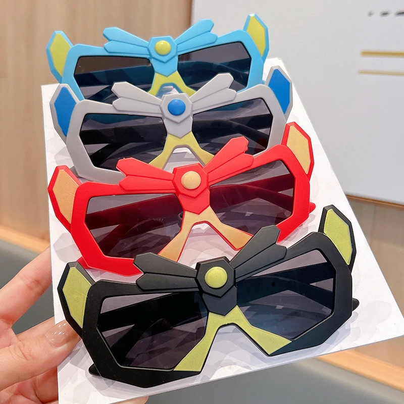 爆款眼睛太阳镜变形机甲可爱高品质男女同款防晒多彩卖萌偏光卡通