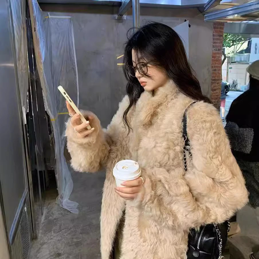 【藤姐同款】韩女托卡仿托斯卡纳毛毛外套环保皮草大衣慵懒冬女显瘦