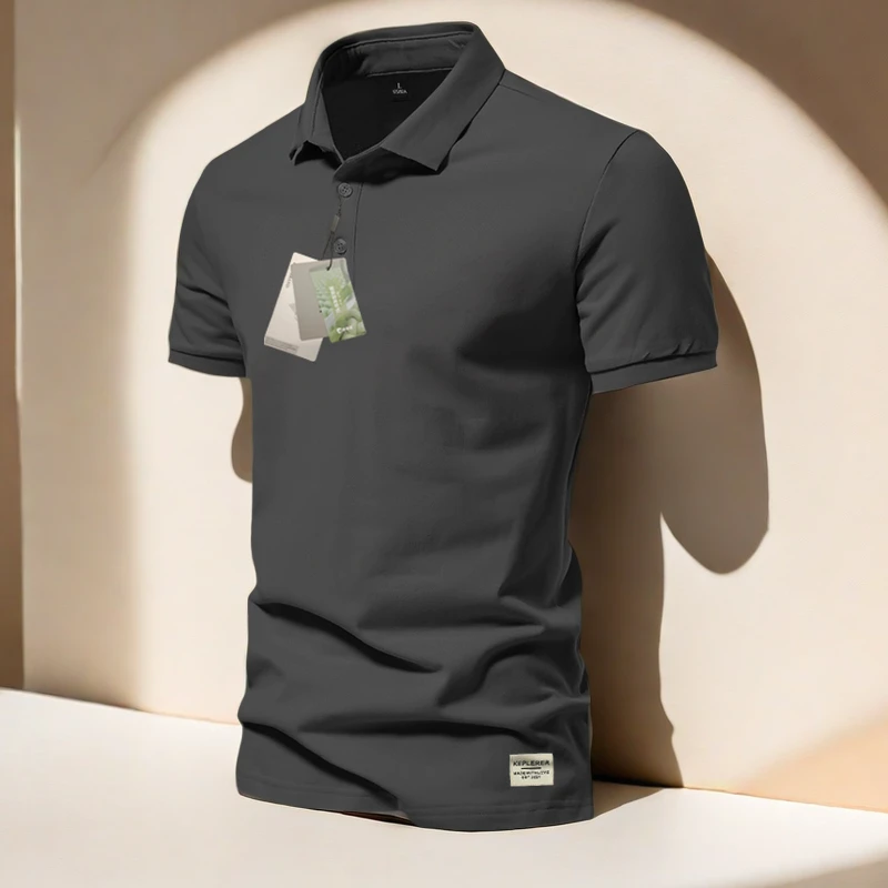 夏季男款polo衫男士翻领高档新款休闲时尚都市修身POLO衫商务纯色
