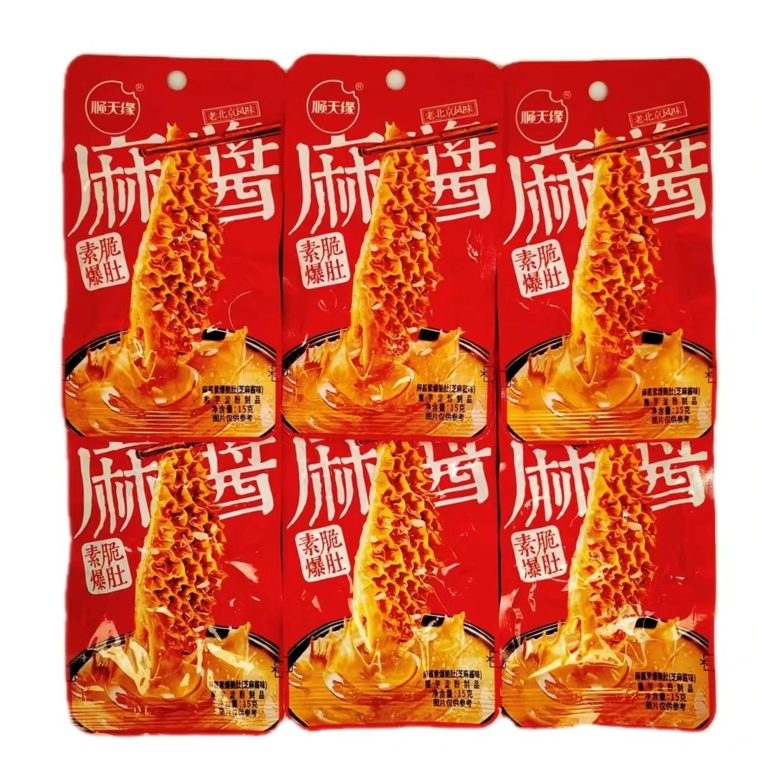 顺天缘整盒麻酱素爆肚解馋零食芝麻酱蒜香味小包装速食魔芋批发