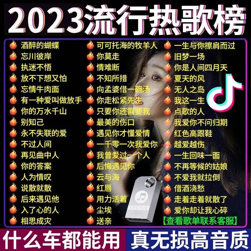 车载u盘歌曲无损2023网红抖音高品质高音质抖音车用高端音乐u优盘