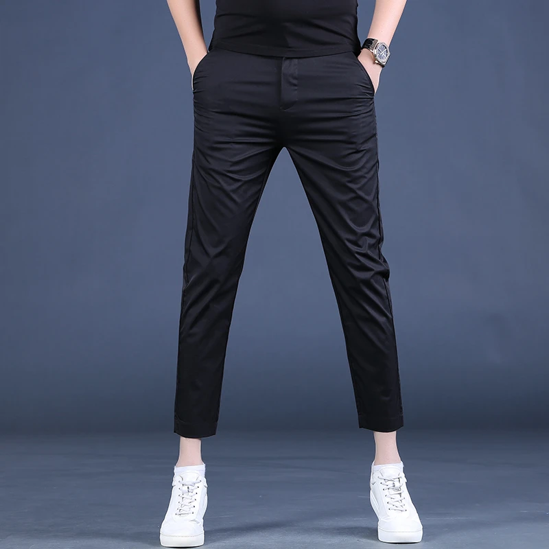 九分休闲裤男修身春夏百搭小脚韩版9分西装裤弹力男士2022薄裤子