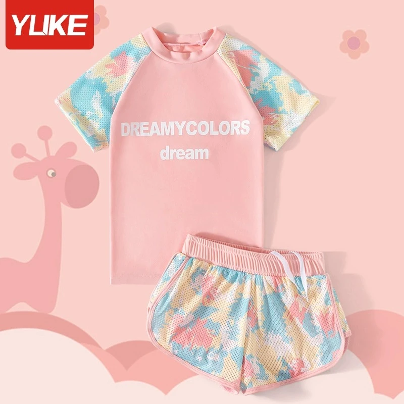 儿童分体泳衣女孩2023新款夏小中大童女童防晒游泳衣宝宝训练泳装