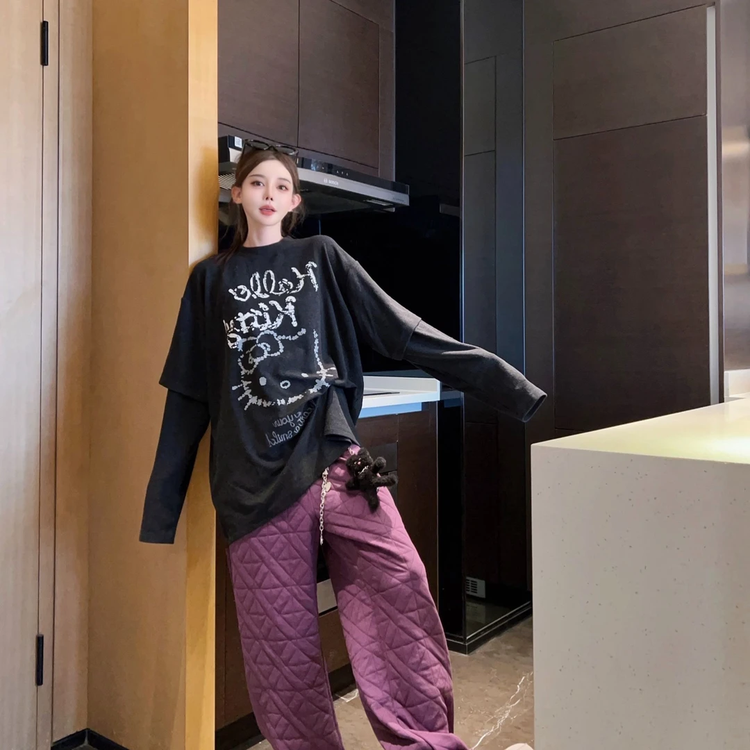 【陶陶推荐 】秋季新款设计款可爱假两件卫衣 S318