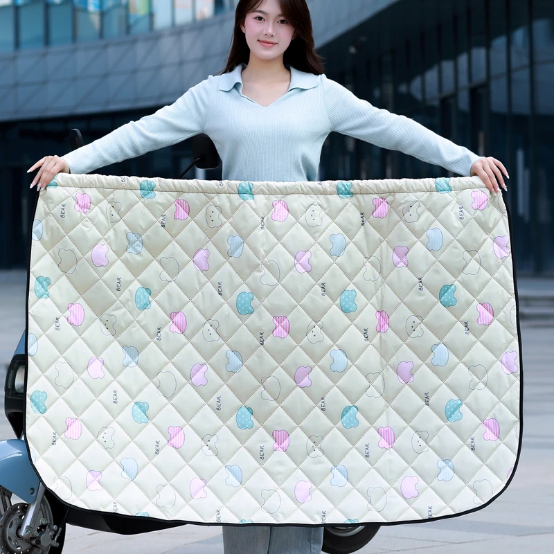 秋冬电动车挡风被骑车挡风衣保暖防水加厚加绒护腿护膝防风半身裙