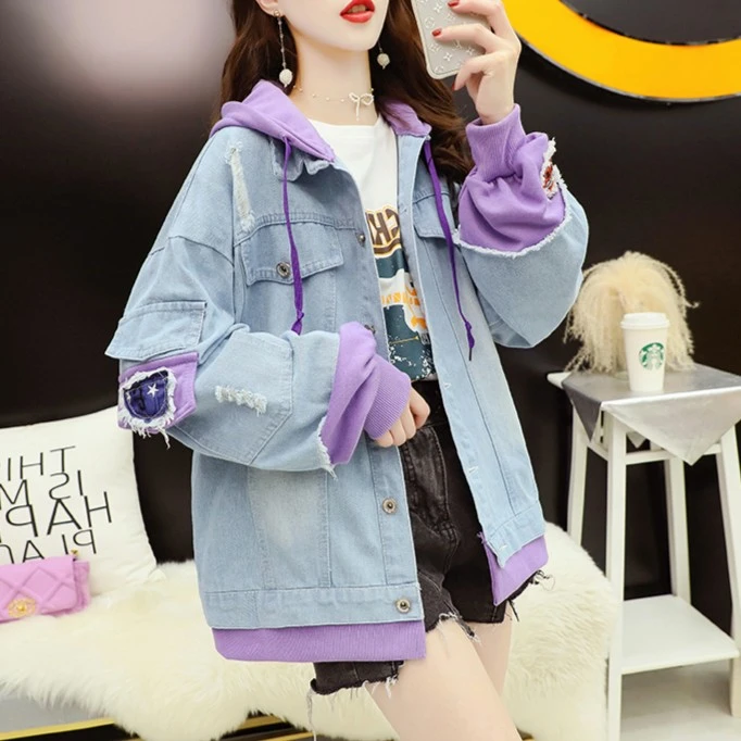复古炸街短款牛仔外套女春秋新款宽松显瘦百搭设计感小众夹克上衣