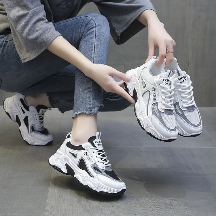 2024春秋新款ins韩版老爹女鞋潮增高运动鞋跑步休闲鞋1088