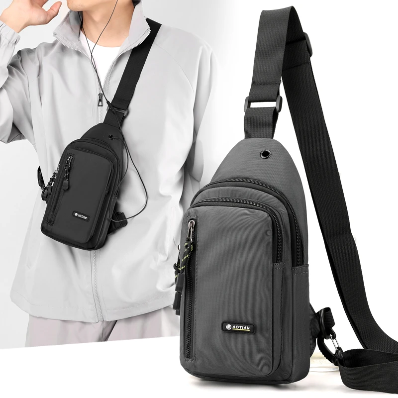 新款时尚户外百搭潮流小包胸包斜挎包简约出行休闲包男包牛津布包