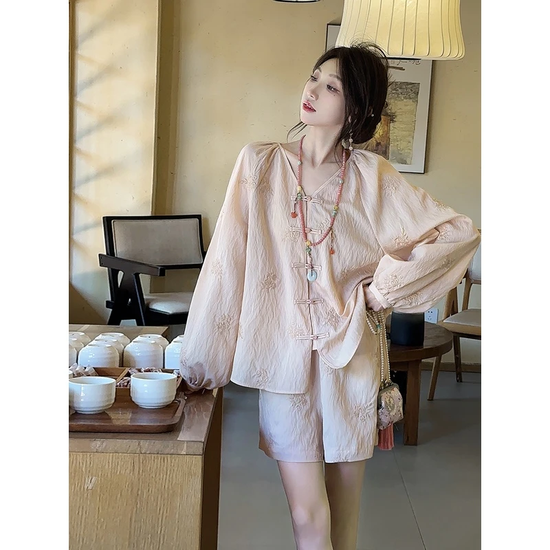 【果果家】轻国风女2024气质时尚百搭青春短裤