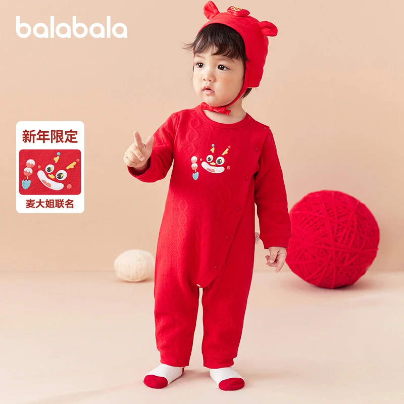 巴拉巴拉婴儿连体衣宝宝睡衣新生儿爬服新款新年季萌208124133201