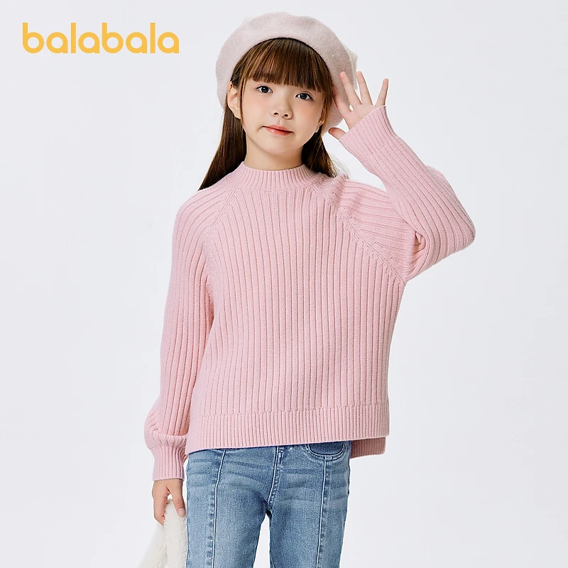 巴拉巴拉童装女童毛衣秋冬装儿童毛衫保暖套头针织衫中大童甜美风