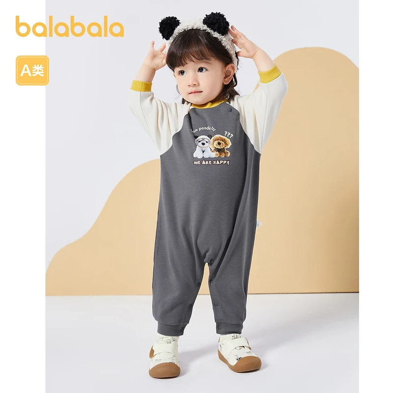 巴拉巴拉婴儿衣服连体衣秋装宝宝外出包屁衣爬服萌趣208323120203