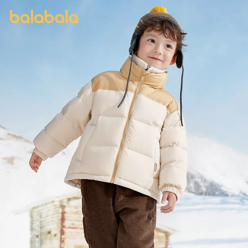 巴拉巴拉儿童羽绒服男童外套冬装宝宝童装加厚亲子装户外立领休闲
