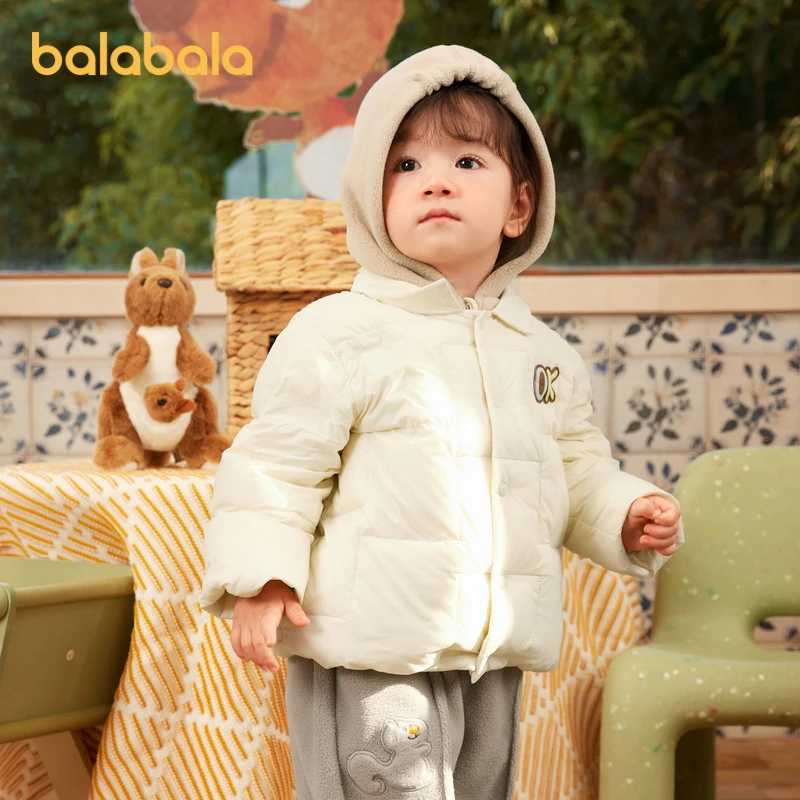 巴拉巴拉宝宝婴幼儿男女童婴儿轻薄秋冬童装外套洋气连帽加厚