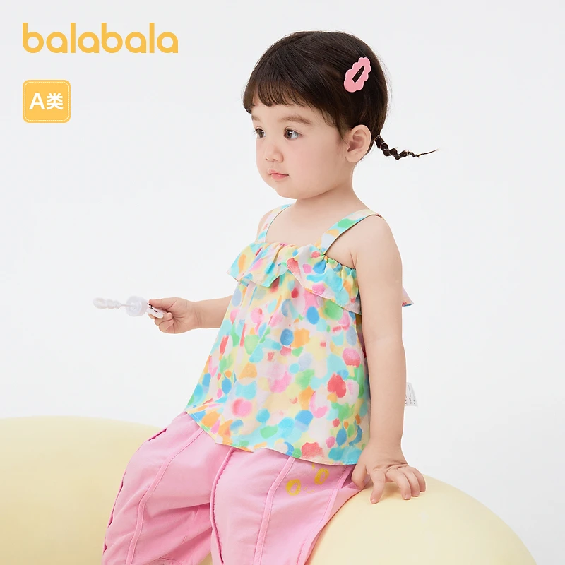 巴拉巴拉宝宝上衣婴儿女童夏装清新俏皮甜美可爱儿童碎花无袖背心