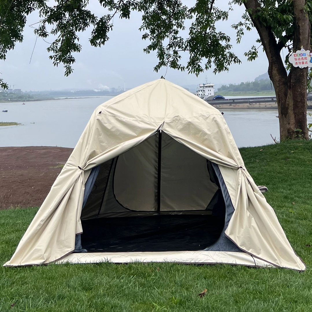 抗大暴雨精致露营帐篷【双层银胶4-8人】简单自动方便大气户外帐篷