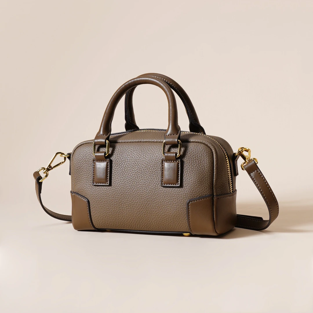 岩牛聚煋小众百搭单肩波士顿轻奢休闲简约斜跨女士包YN3181