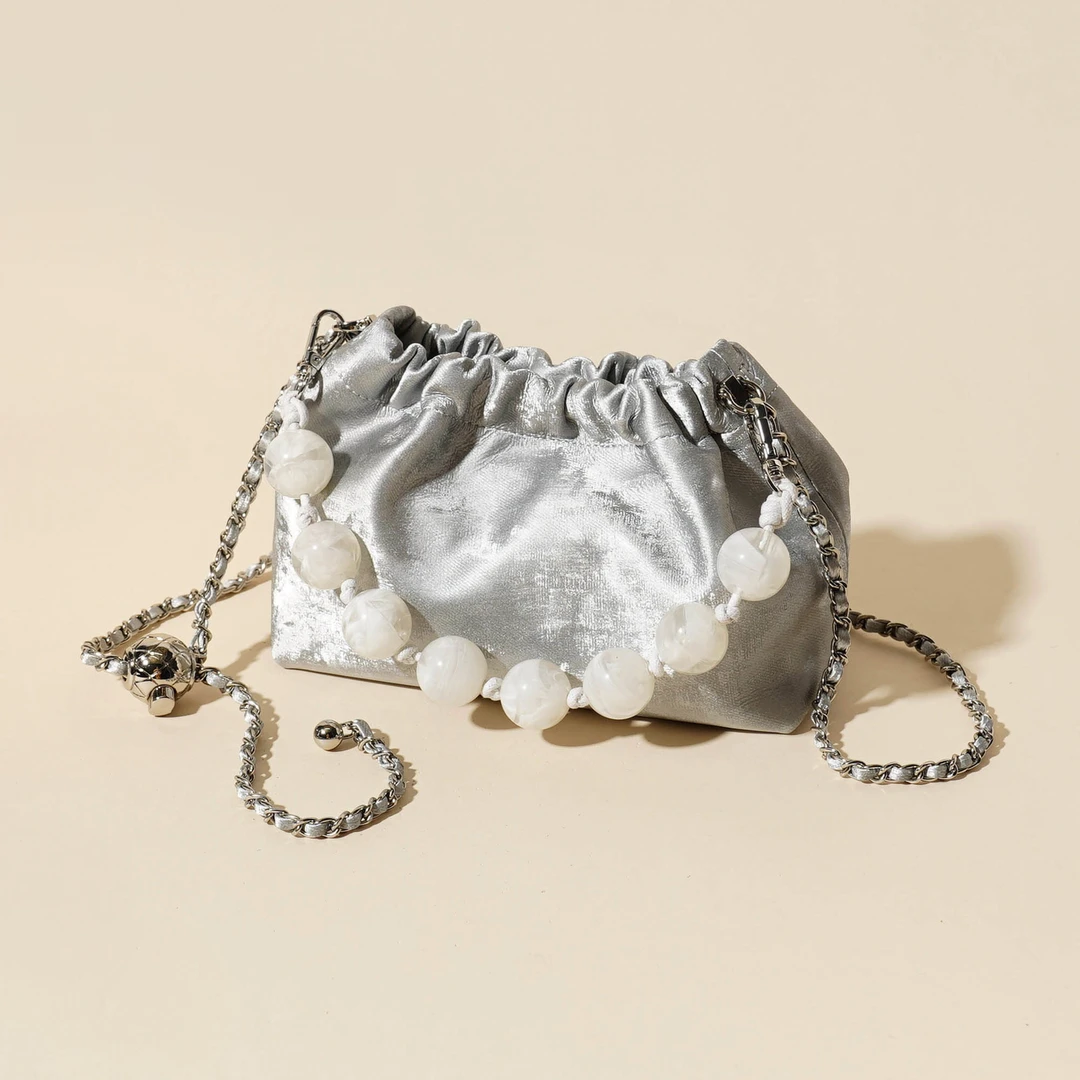 【文娇专属】YN新中式小香风褶皱金球包小众女士斜挎包YN3271