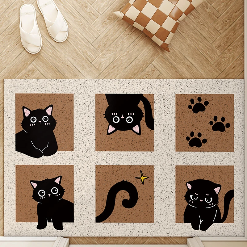 卡通丝圈入户地垫进门家用防滑蹭土脚垫客厅门口除尘垫可裁剪地毯