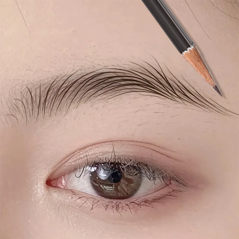 专业纹绣化妆师线条防麻硬芯砍刀野生眉笔根根分明防水不脱色持久