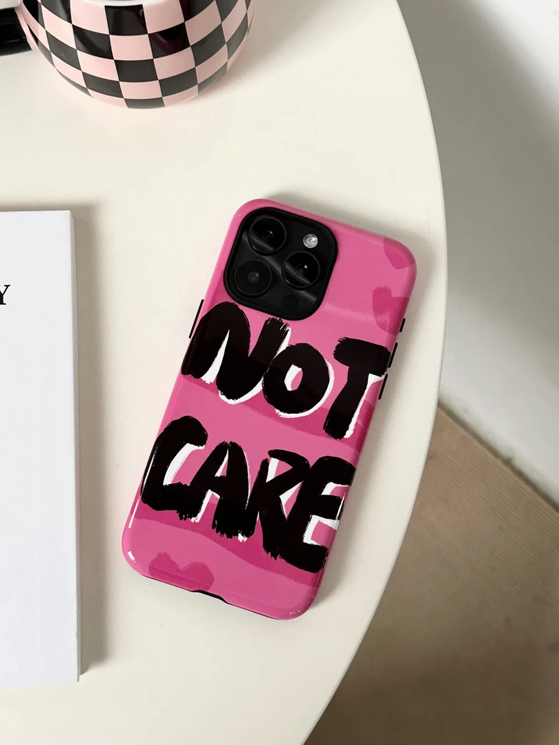 菲林原创“NOT CARE”圆边二合一手机壳韩国进口双层全包『拾漆计划』