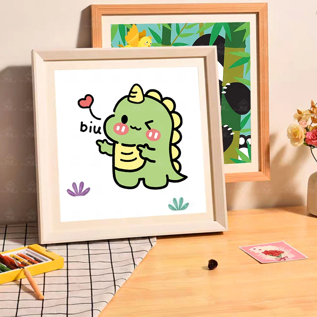 【带框】拍三付二爱阁十字绣小恐龙小框画2025新卡通线绣可爱绣花