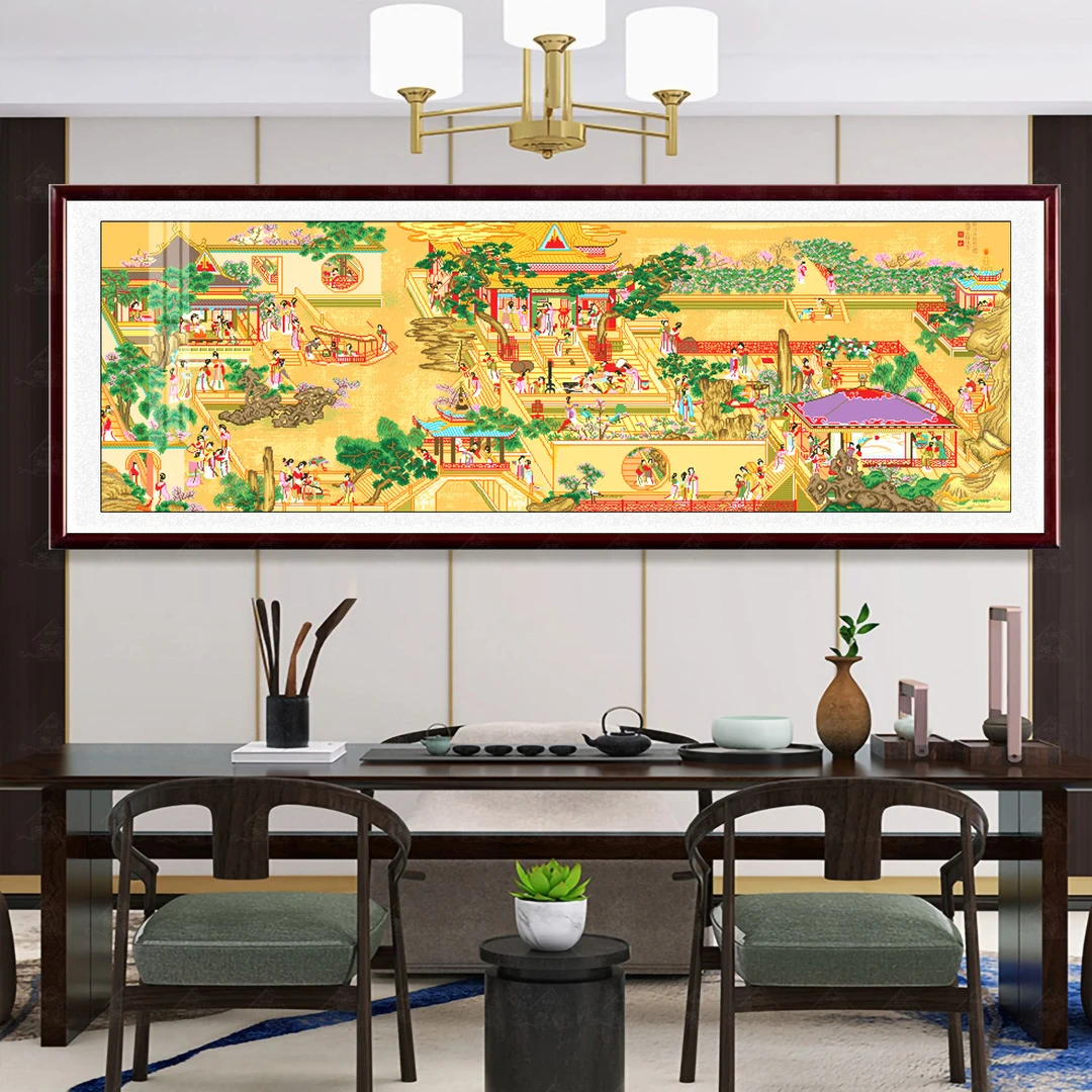 【宠粉福利】爱阁十字绣 汉宫春晓 2025新款客厅古典国画刺绣装饰