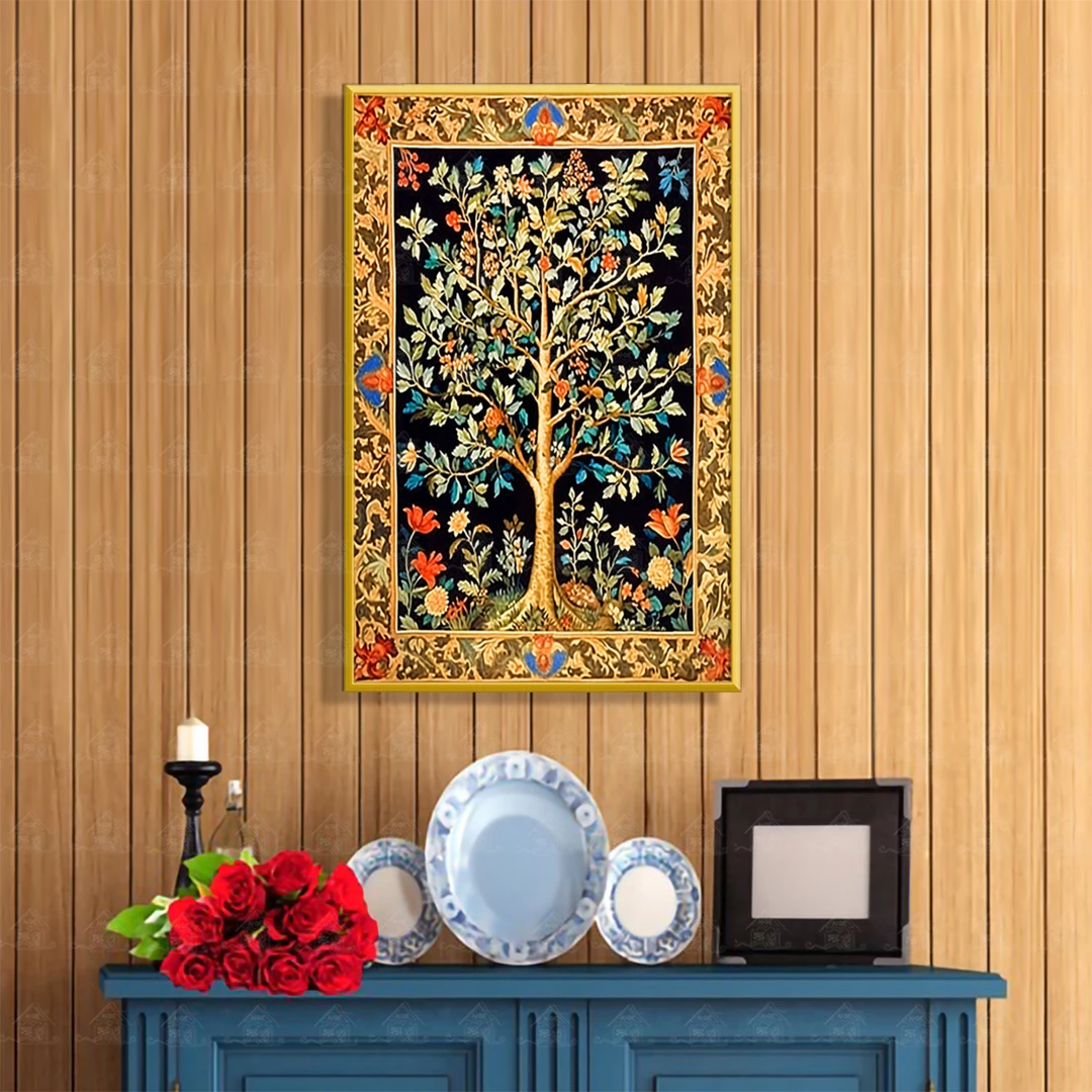 爱阁十字绣莫里斯生命树现代梦幻唯美植物客厅装饰挂画手工线绣