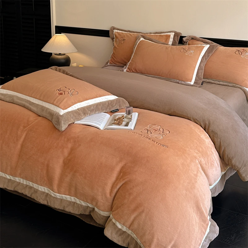 七彩湖  寇澜希  秋冬新款加厚雪莉绒抗静电轻奢保暖高克重四件套