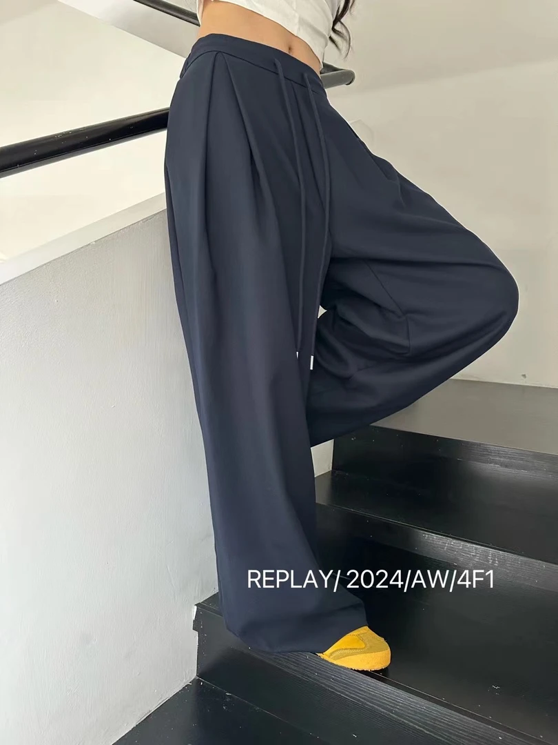 rep 抽绳阔腿西裤8176#