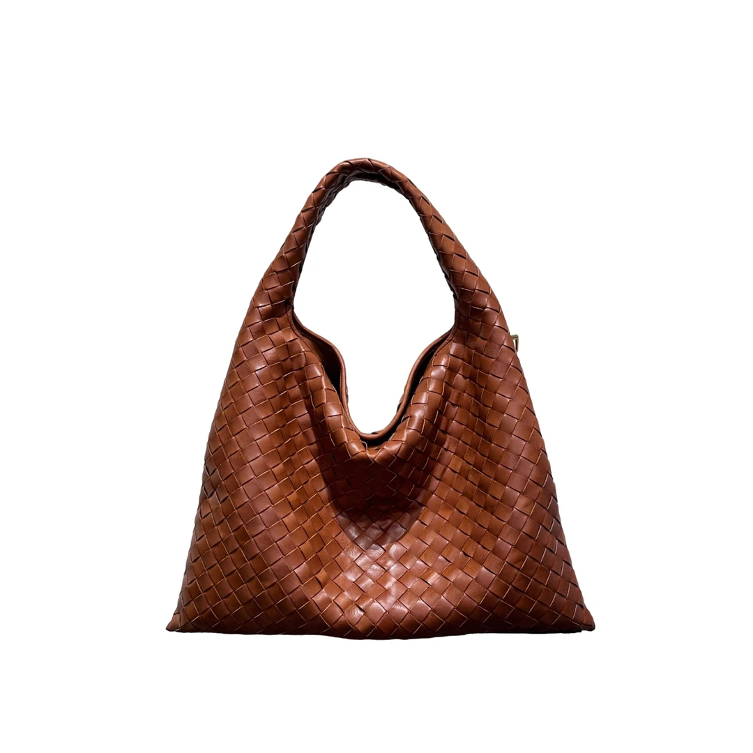 2024新款时尚迷你hop羊皮编织手提斜挎包包夏天