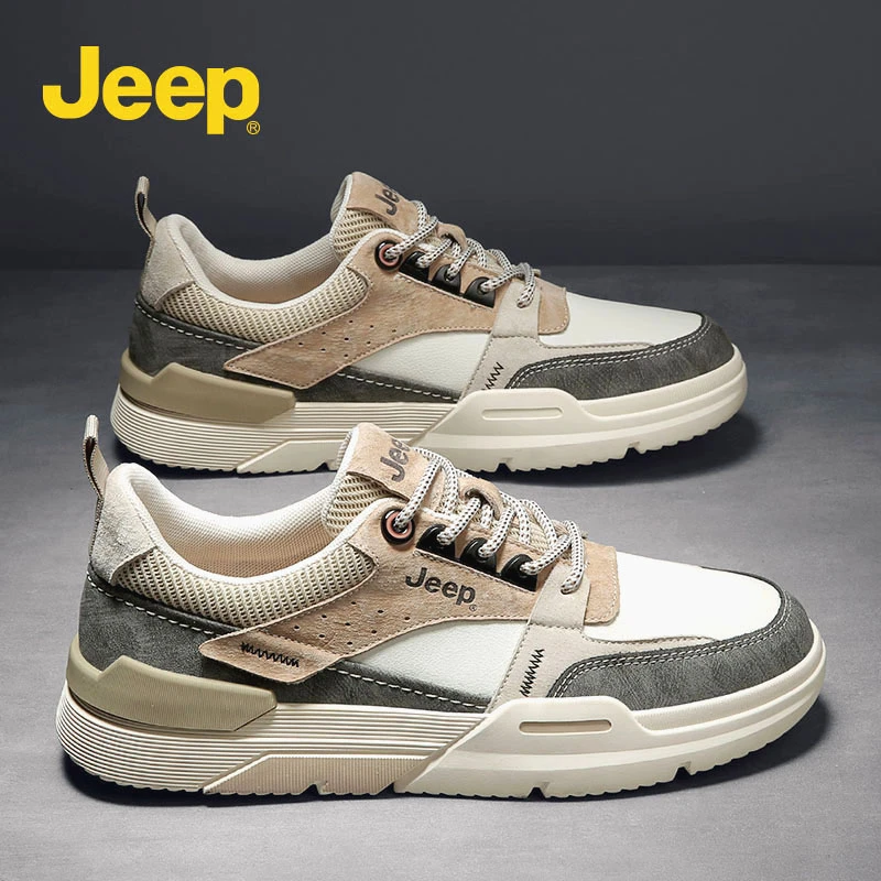 JEEP/吉普男鞋子春季新款防滑板鞋运动鞋男商务休闲韩版低帮潮鞋