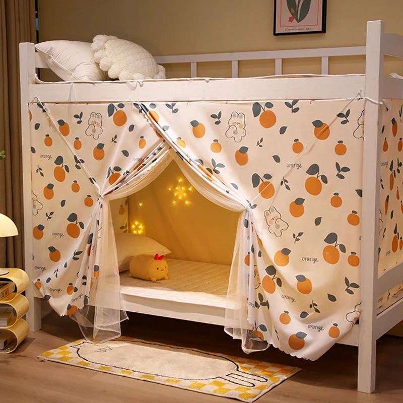 宿舍学生床帘蚊帐遮光帘子寝室上铺一体式窗帘大学下铺加厚yt上下