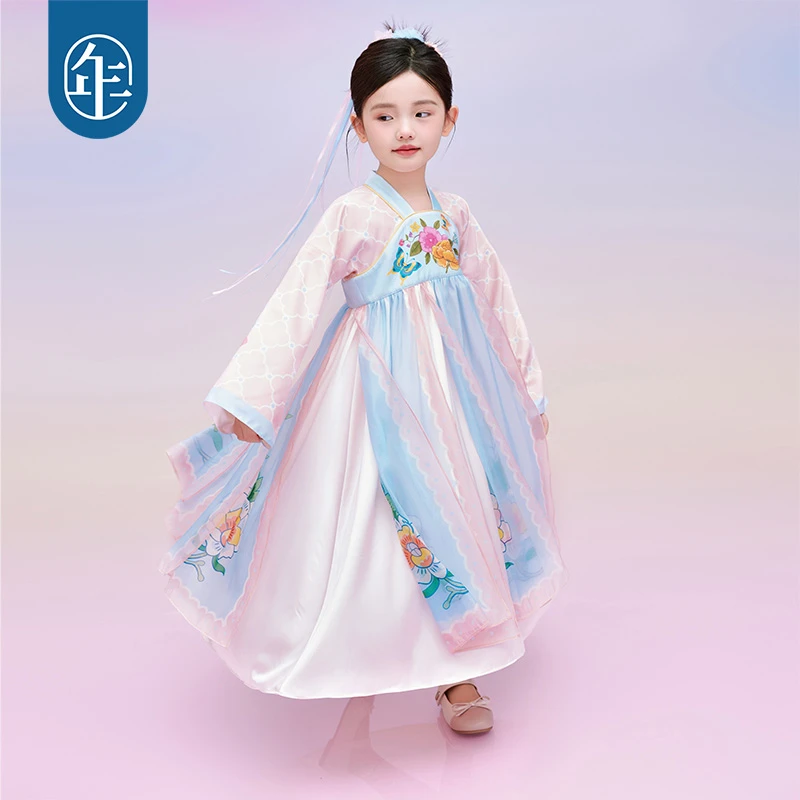【蝶舞韶华汉服裙】年衣童装女童汉服春秋古风中式飘逸裙子G仙气