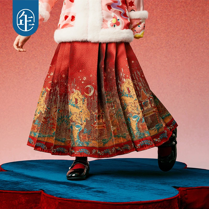 【奇花趣影】年衣女童马面裙半身裙冬新款儿童汉服唐装中式公主裙G