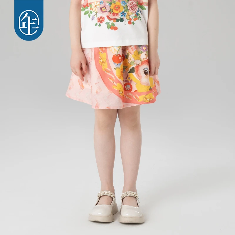 【指挥家】年衣童装女童半身裙2023年夏季新款卡通甜美儿童百褶裙