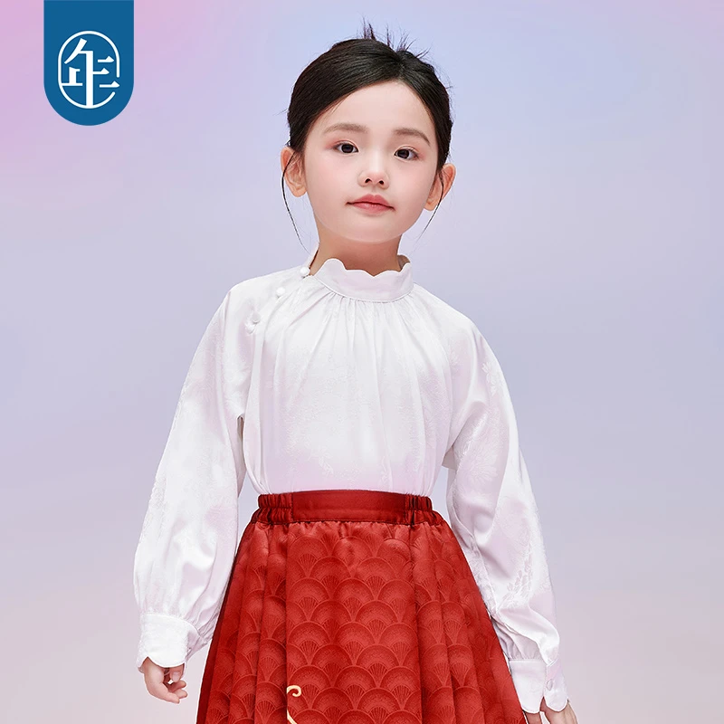 【明珠光华衬衫】女童古风衫亲子装春款复古新中式衬衣甜美娃娃衫G2