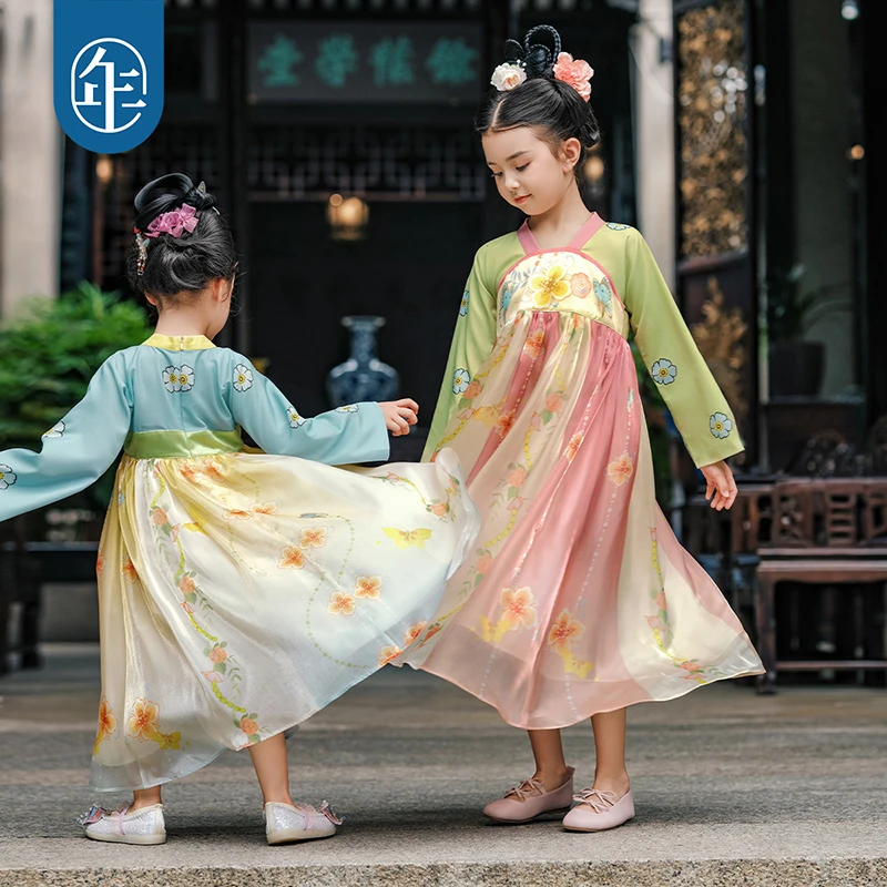 【云锦芳华】年衣童装女童汉服秋季新唐装连衣裙儿童中式演出服G