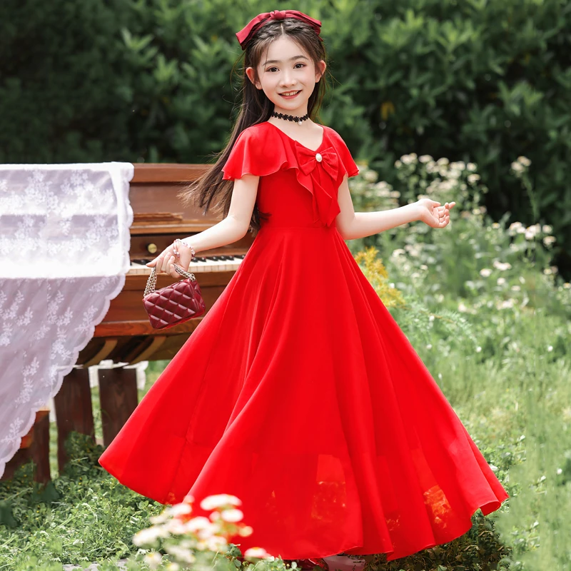 女童雪纺连衣裙夏季2025新款女宝宝夏天穿上凉快又好看的裙子薄款